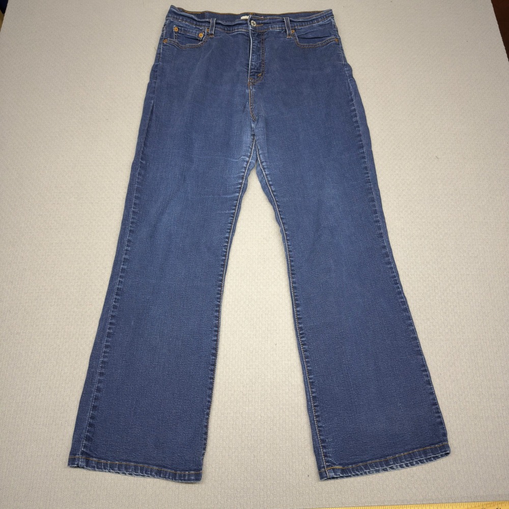 Levis 512 Perfectly Slimming Bootcut Jeans Womens 16 Blue Denim High Rise